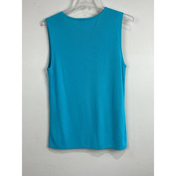 VTG N Touch Sweater Tank Top Womens M Turquoise - Picture 2 of 5
